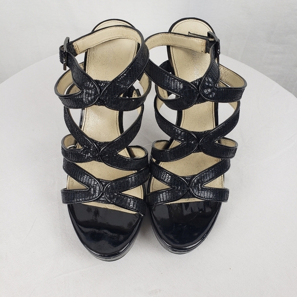 Calvin Klein Elegant Black Strappy Women's Open Toe 4' Heels Sz 8 - Picture 2 of 9